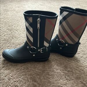 Burberry Black Rubber Sole Boot